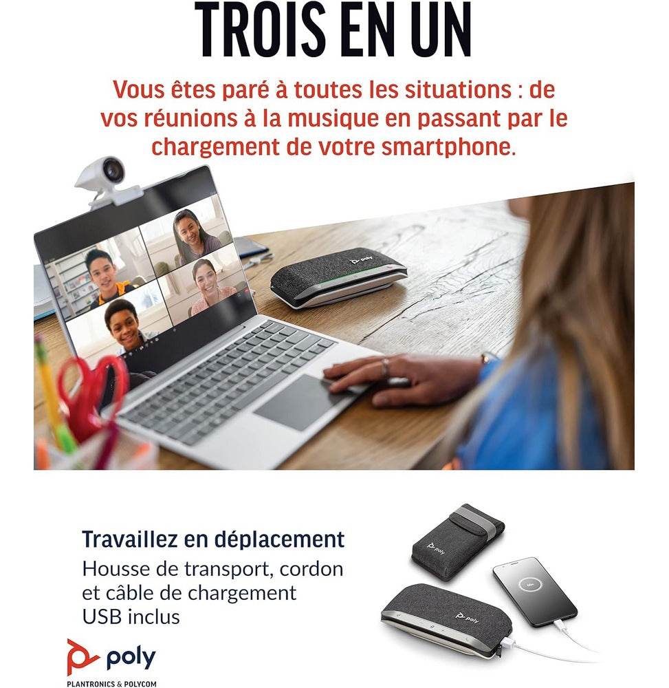 Haut-parleur Poly Sync 20 USB-A Certifié Microsoft Teams (772C8AA) - Logically