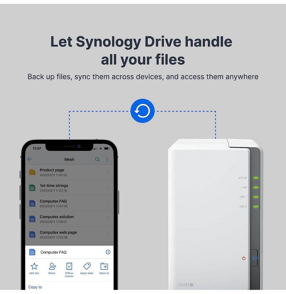 Serveur NAS DS223J Synology DiskStation 2Bay 24M - Logically