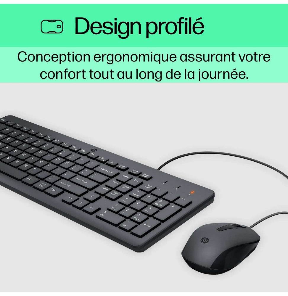 Souris et clavier filaires HP 150 (240J7AA) - Logically