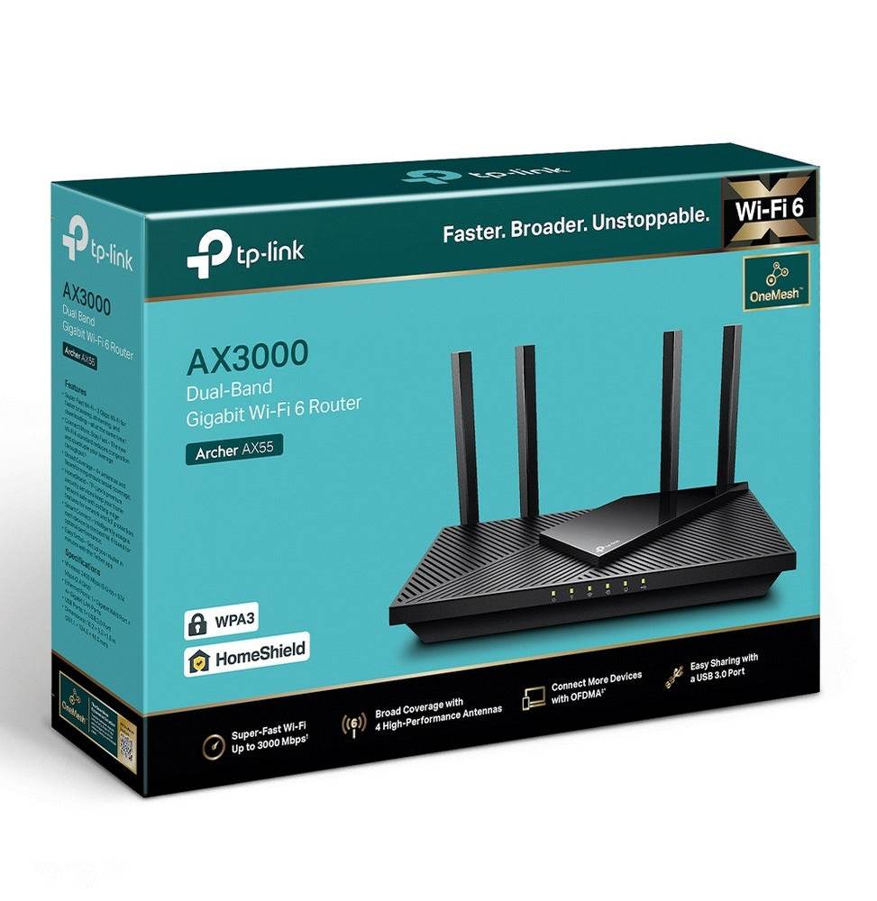 TP-Link Routeur WiFi 6 AX3000 bi-bande Gigabit (ARCHERAX55) - Logically