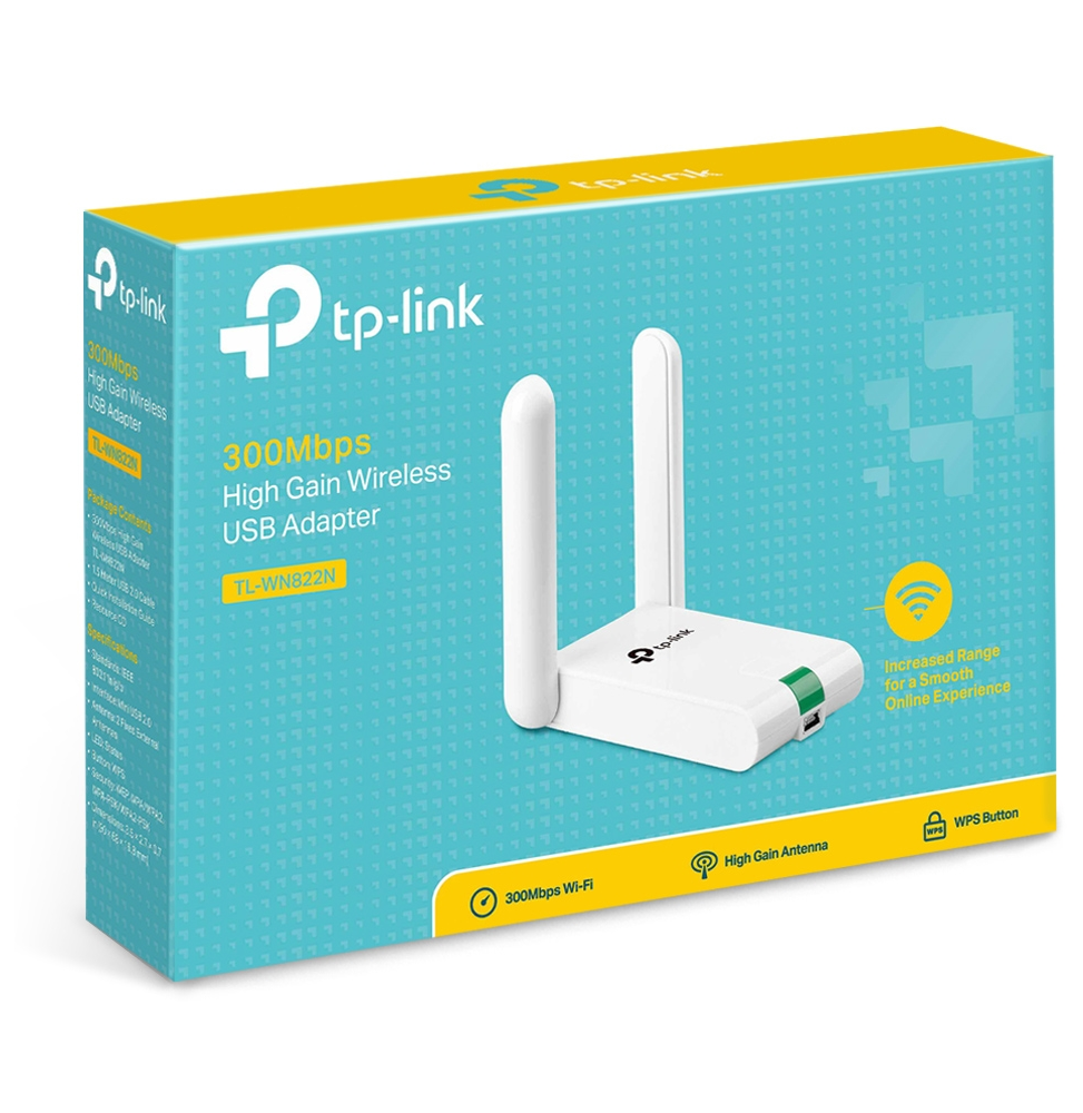 Adaptateur TP-Link TL-WN822N USB Wi-Fi à gain élevé 300 Mbps (TL-WN822N)