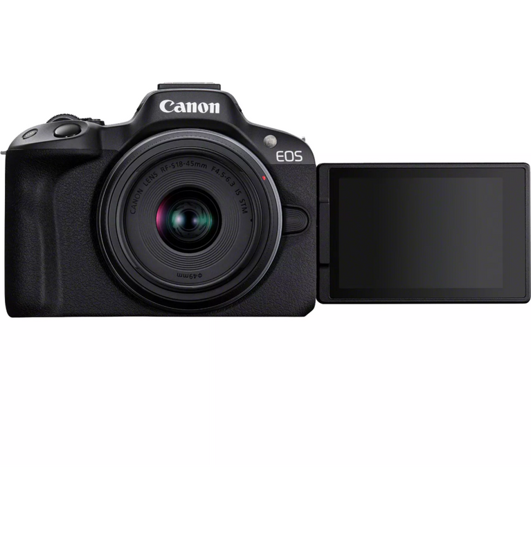Appareil photo hybride Canon EOS R50 + objectif RF-S 18-45mm F4.5-6.3 IS STM - Kit pour vlogueur