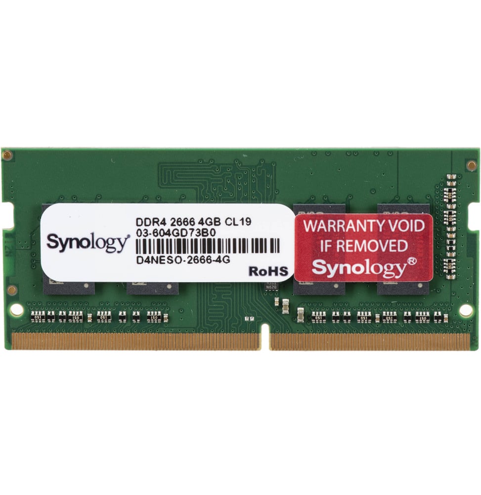 Barrette mémoire Synology SO-DIMM 4GB DDR4 2666 MHz Non-ECC - (D4NESO-2666-4G)