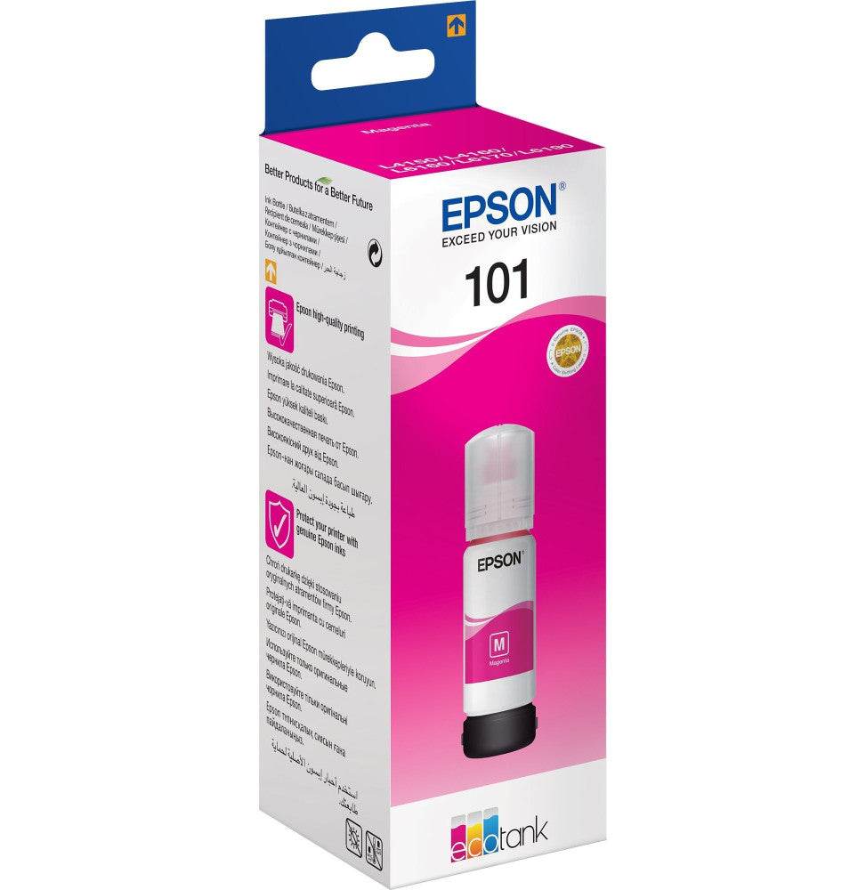 Epson 101 Magenta - Bouteille d'encre Epson EcoTank d'origine (C13T03V34A) - Logically