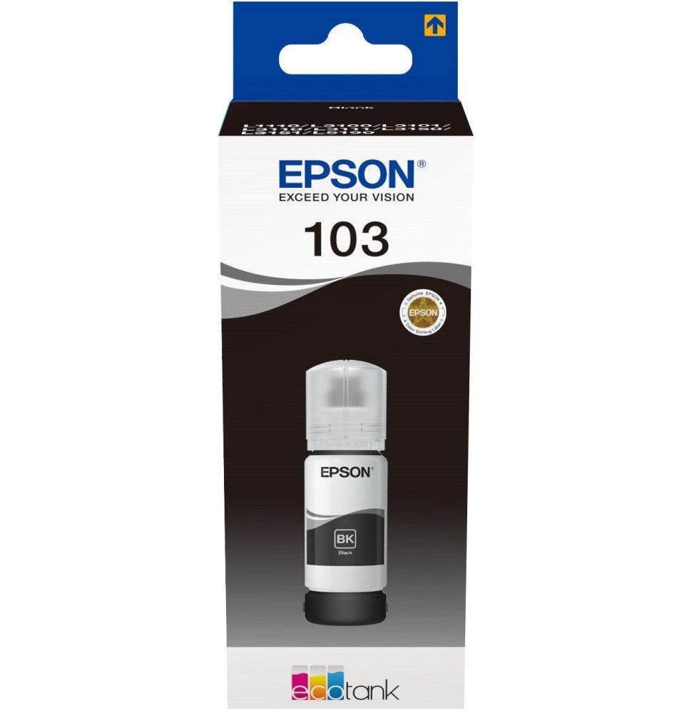 Epson 103 Noir - Bouteille d'encre Epson EcoTank d'origine (C13T00S14A) - Logically
