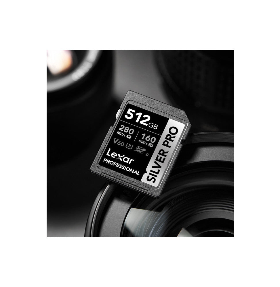 Carte SD Lexar Professional SILVER PRO SDXC UHS-II 512 Go 280MB/s (LSDSIPR512G-BNNNG)