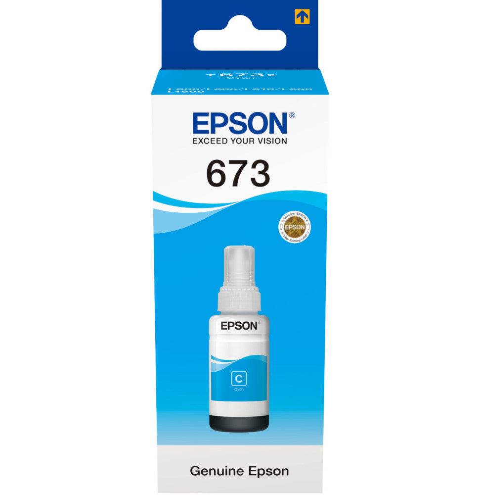 Epson 673 C (T6732) Cyan - Bouteille d'encre Epson d'origine (C13T67324A) - Logically