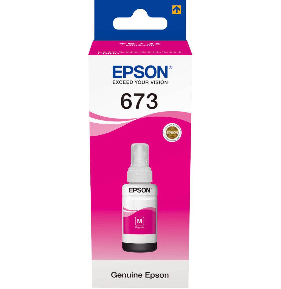 Epson 673 M (T6733) Magenta - Bouteille d'encre Epson d'origine (C13T67334A) - Logically