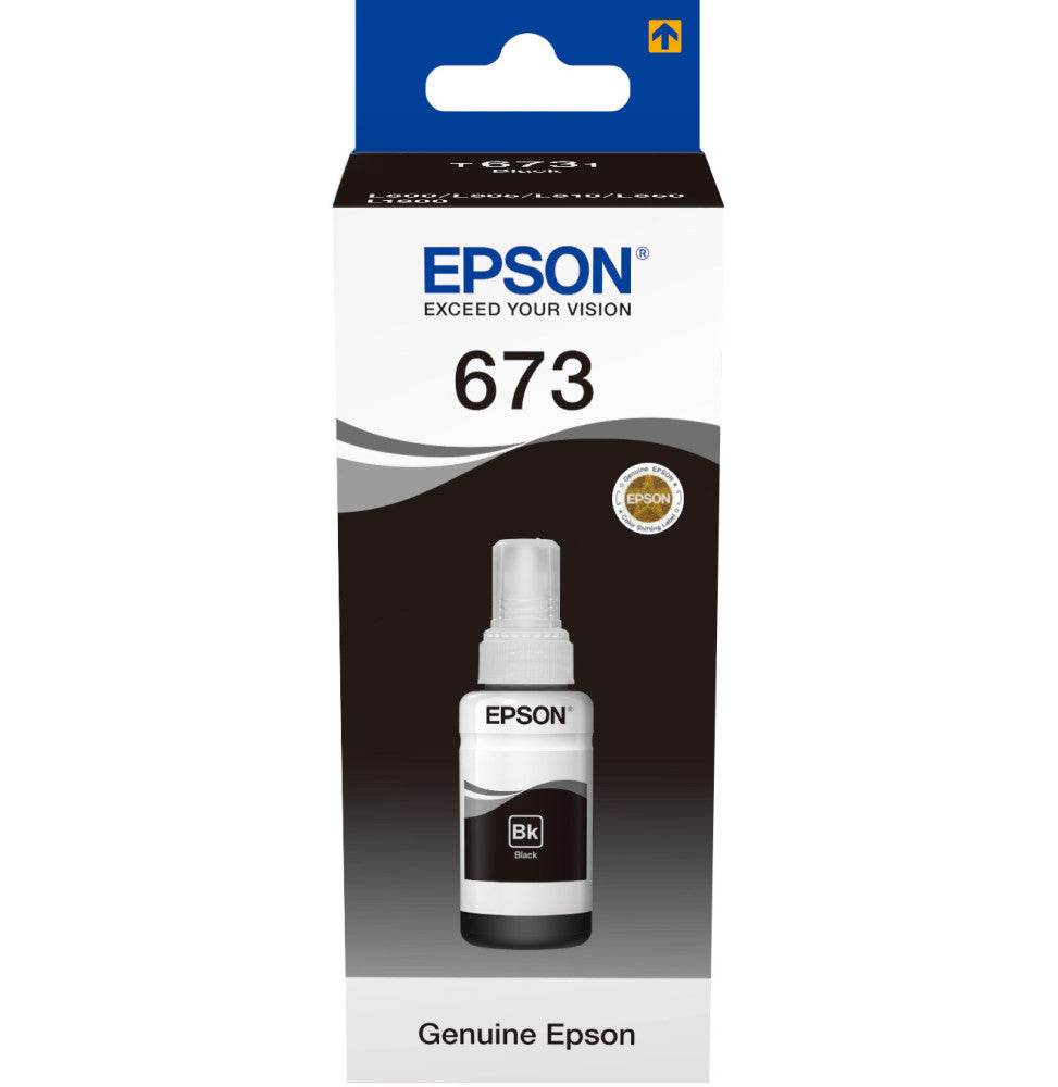 Epson 673 BK (T6731) Noir - Bouteille d'encre Epson d'origine (C13T67314A) - Logically