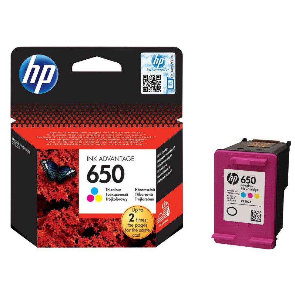 HP 650 trois couleurs - Cartouche d'encre HP d'origine (CZ102AE) - Logically