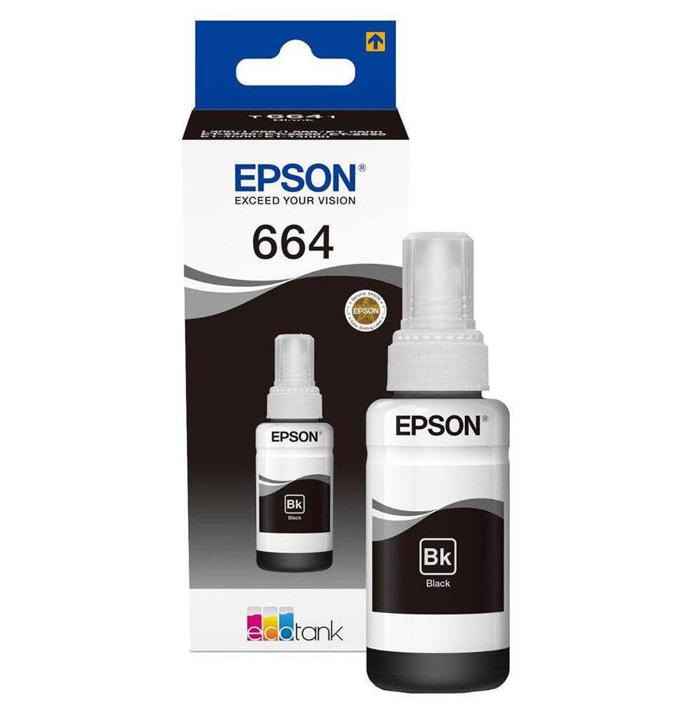 Epson 664 BK (T6641) Noir - Bouteille d'encre Epson d'origine (C13T66414A) - Logically