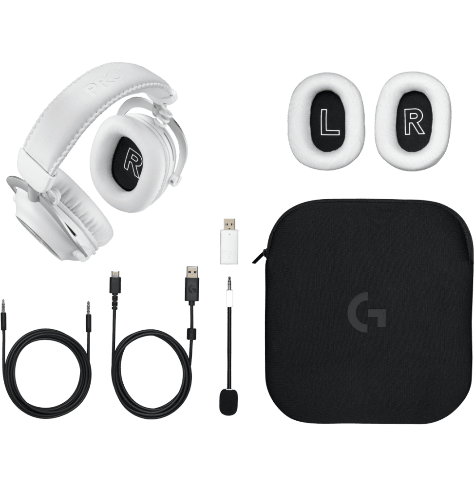 Casque gaming Bluetooth Logitech Pro X 2 LIGHTSPEED Blanc (981-001269) - Logically