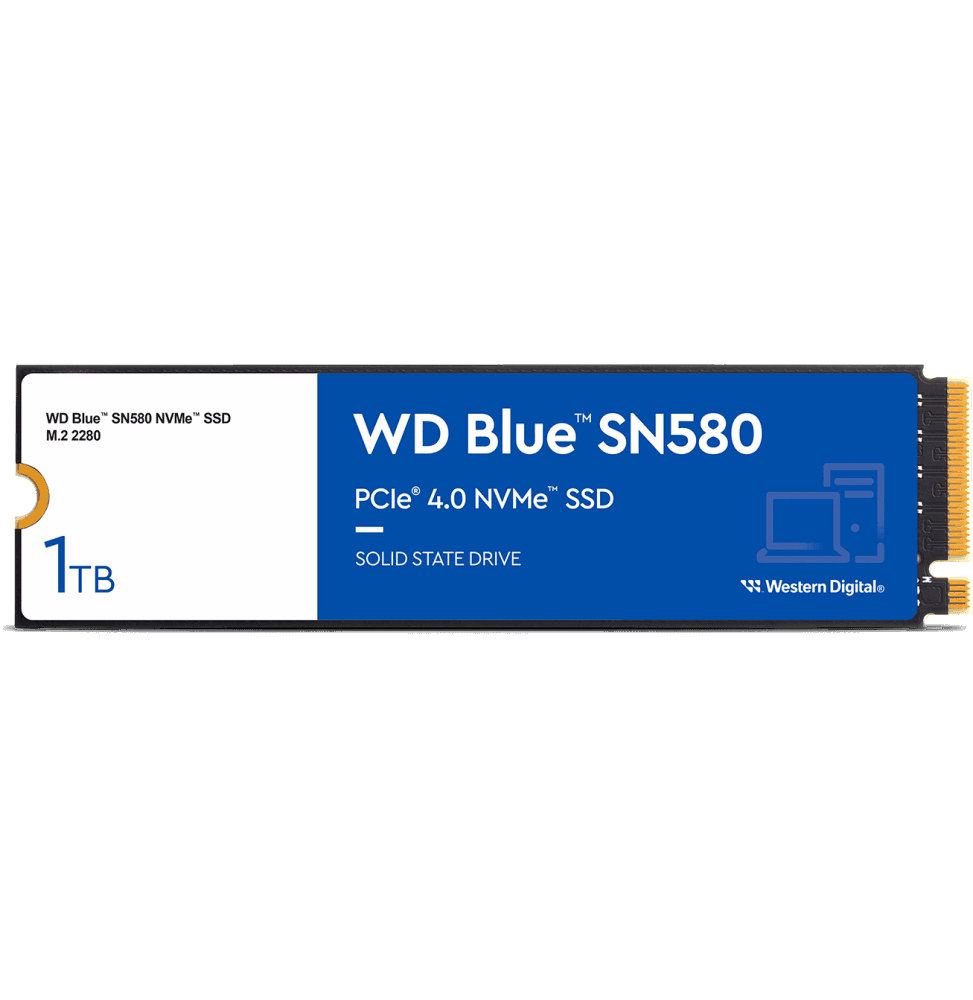 Disque dur interne SSD WD Blue SN580 M.2 2280 PCIe Gen4 x4 NVMe 1 To (WDS100T3B0E) - Logically
