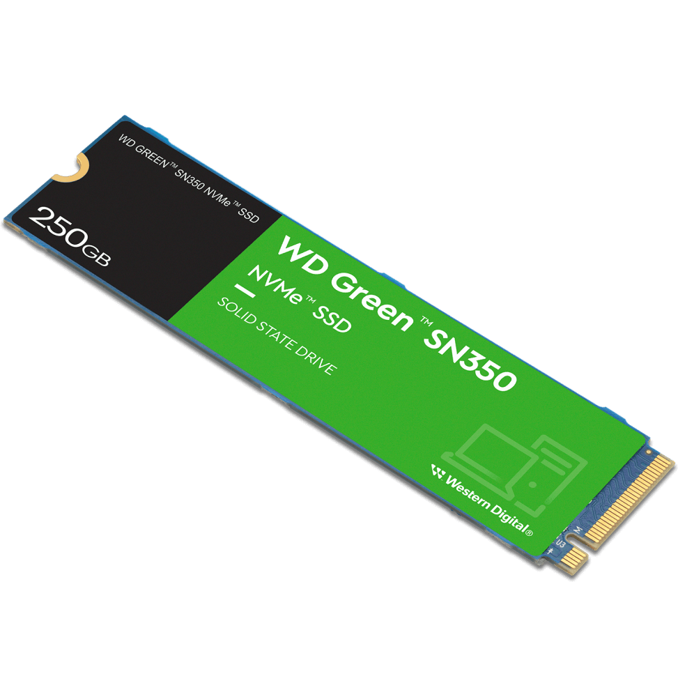 Disque dur interne SSD WD Green SN350 M.2 2280 PCIe Gen3 x4 NVMe 250 Go (WDS250G2G0C) - Logically