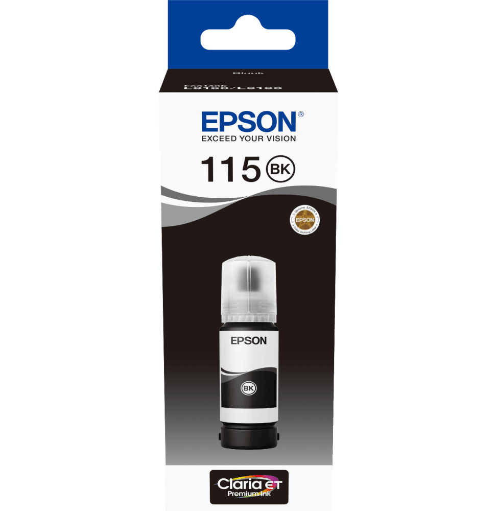 Epson 115 Noir - Bouteille d'encre Epson EcoTank d'origine (C13T07C14A) - Logically