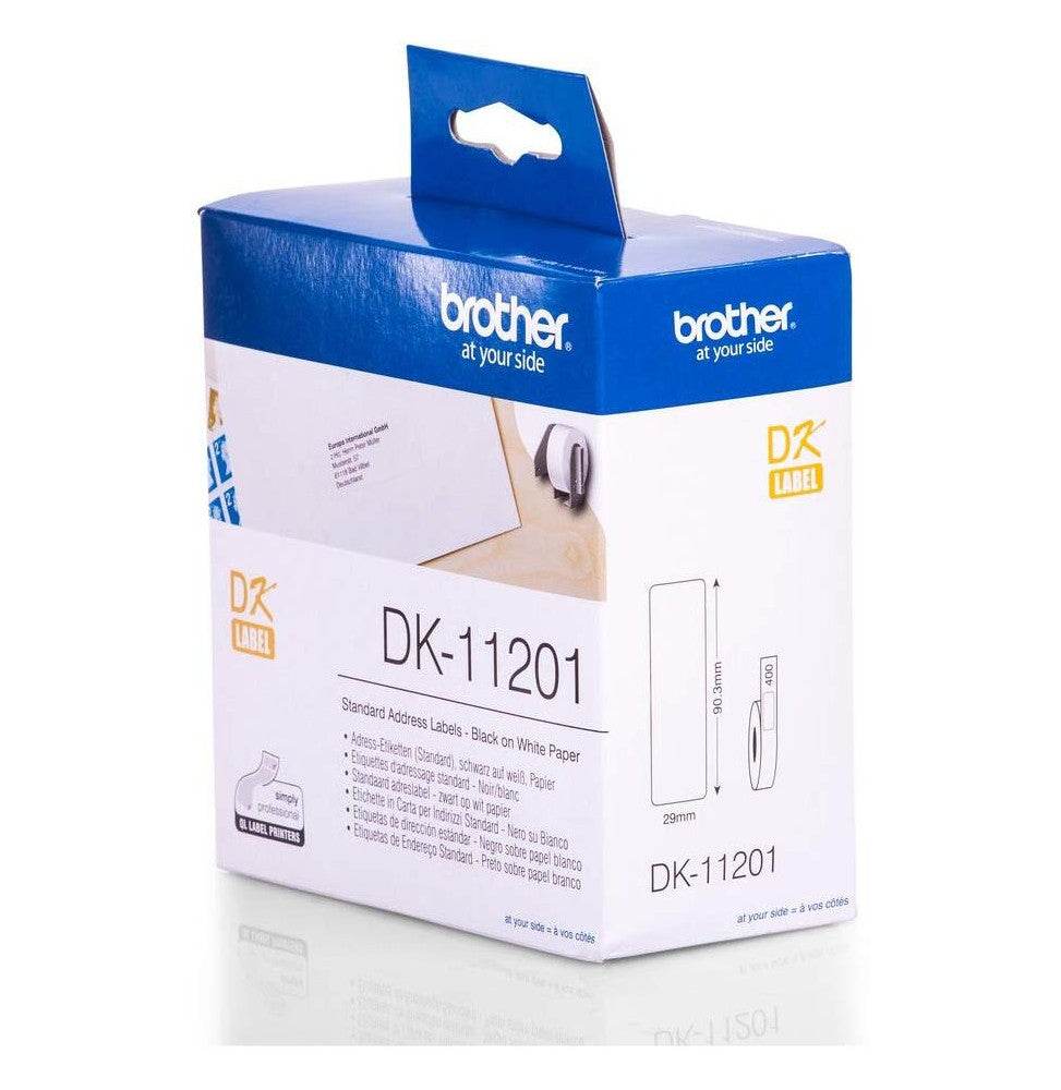 Étiquettes Brother d'adressage standard 29x90 mm (400 étiquettes par rouleau) (DK11201) - Logically