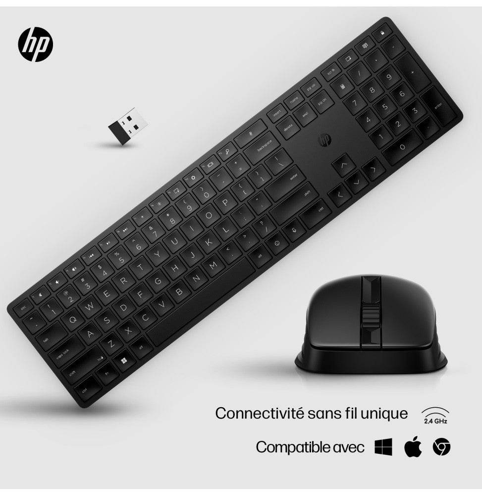 Ensemble clavier et souris sans fil HP 650 (4R013AA) - Logically