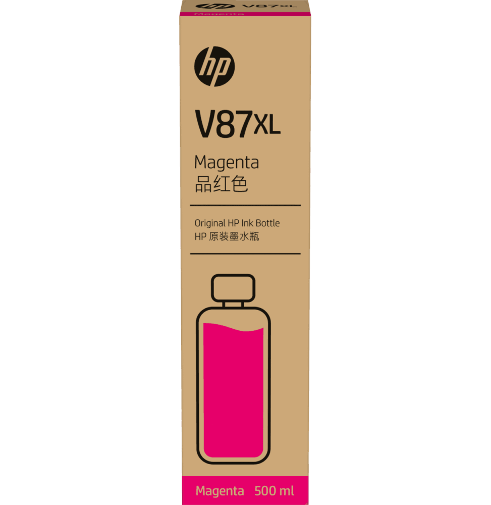 HP V87XL Magenta 500ml - Bouteille d'encre HP d'origine (7FN97A) - Logically