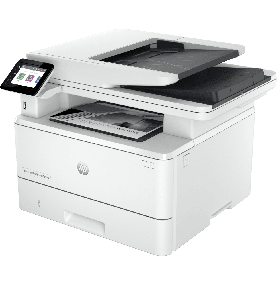 HP LaserJet Pro 4103fdw Imprimante Multifonction Monochrome (2Z629A) - Logically