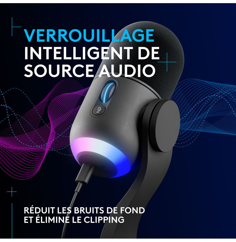 Logitech G Yeti GX Microphone Gaming RVB Dynamique avec LIGHTSYNC (988-000569)