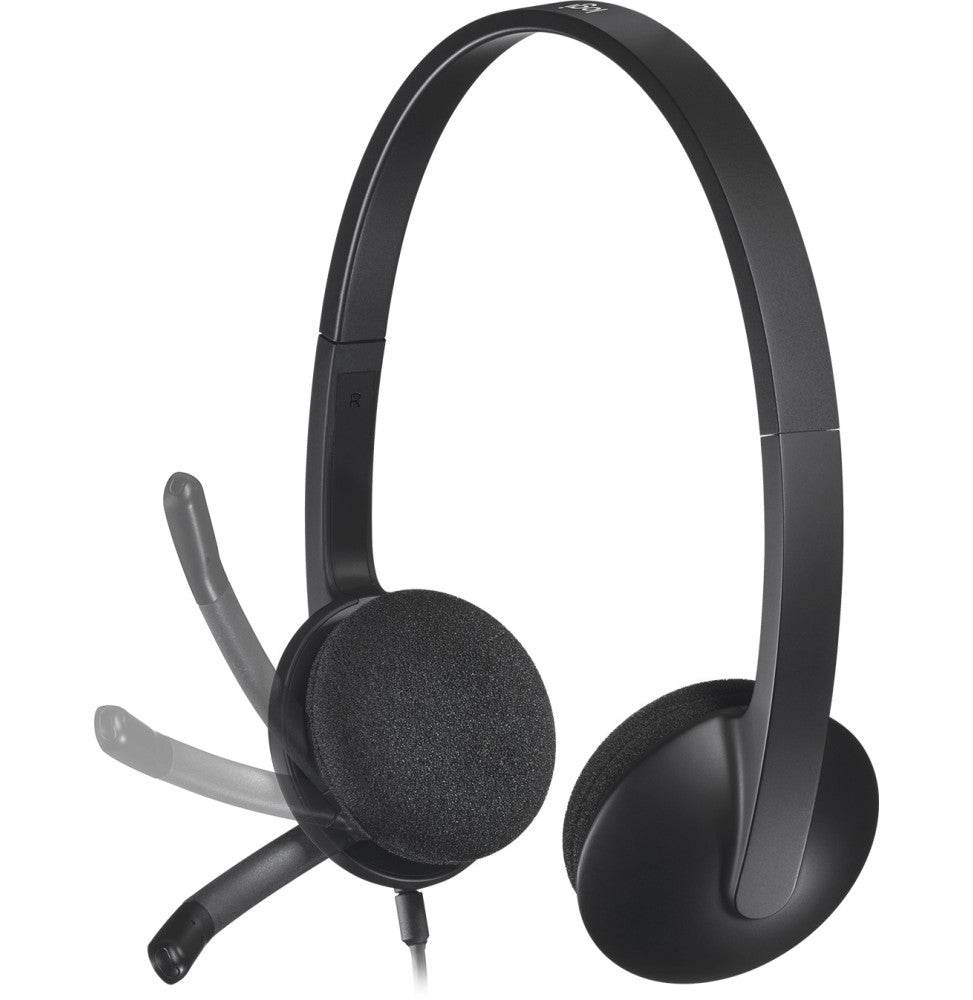 Casque Logitech H340 pour PC avec microphone anti-parasite - USB (981-000475) - Logically