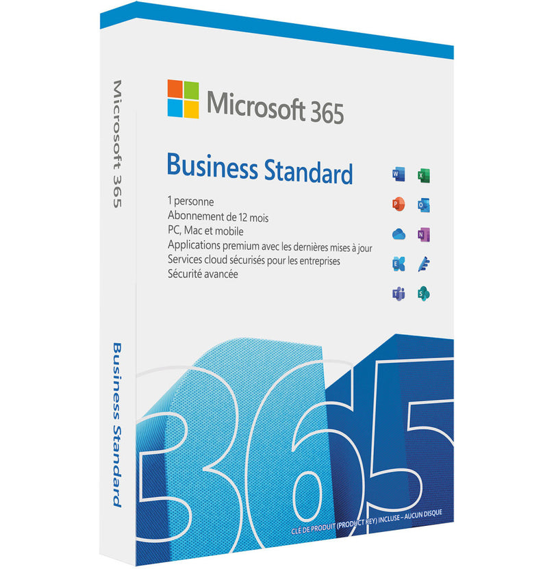 Microsoft 365 Business Standard Français - 1 an - 5 PC 1 utilisateur (KLQ-00667)