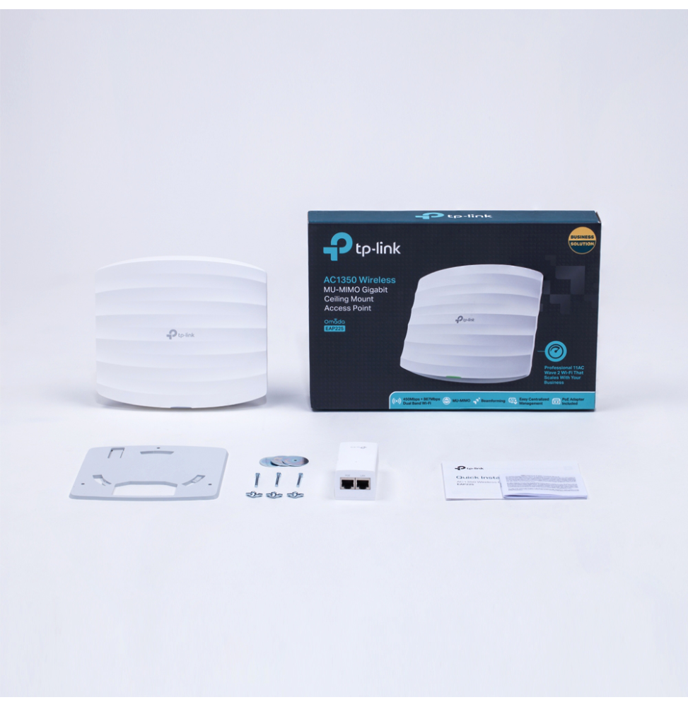 Point d'accès TP-Link WiFi Mesh bi-bande AC1350 PoE Gigabit - Plafonnier (EAP225)