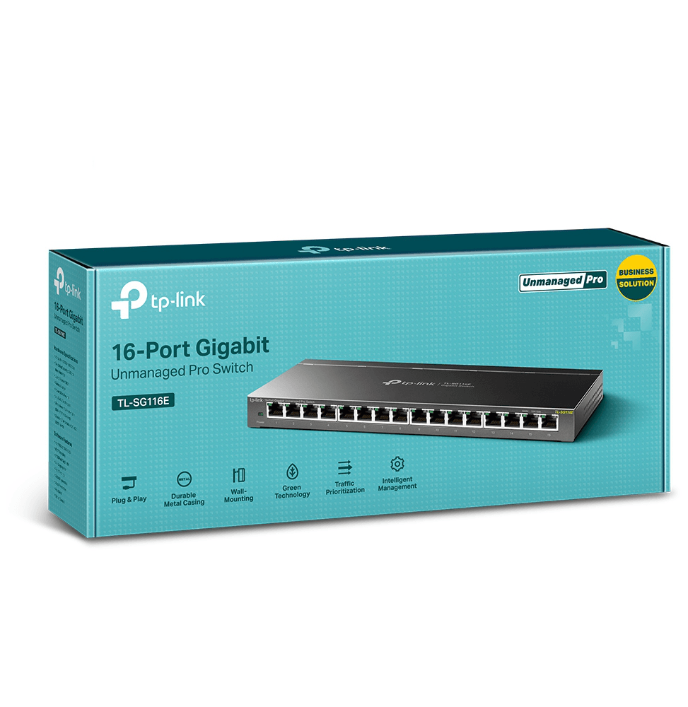 Switch de bureau TP-Link TL-SG116E Non administrable Pro 16 ports Gigabit - Logically