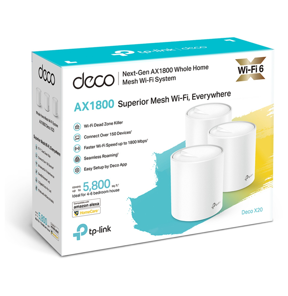 Système WiFi 6 TP-Link Deco X20 Mesh AX1800 pour toute la maison 3 packs