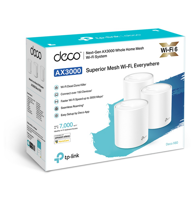 Système WiFi 6 TP-Link Deco X60 mesh AXE5400 pour toute la maison 3 packs (DECOX60_3-PACK)