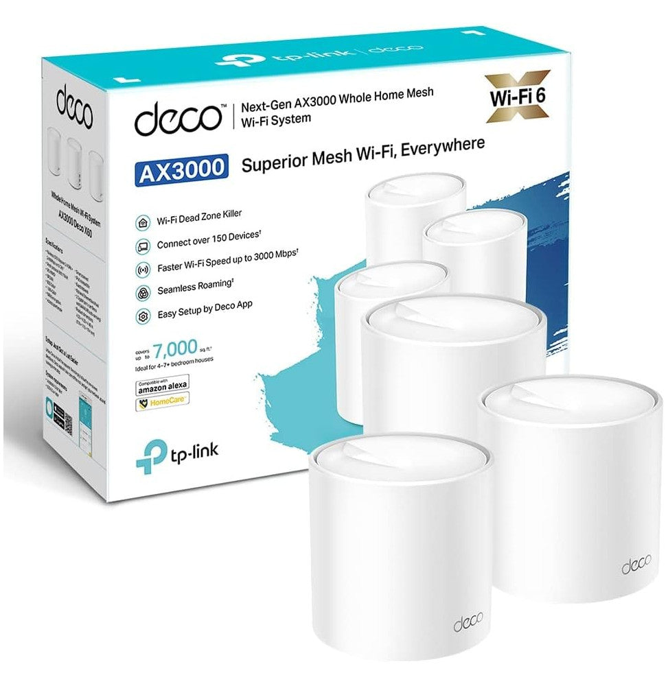 Système WiFi 6 TP-Link Deco X60 mesh AXE5400 pour toute la maison 3 packs (DECOX60_3-PACK)