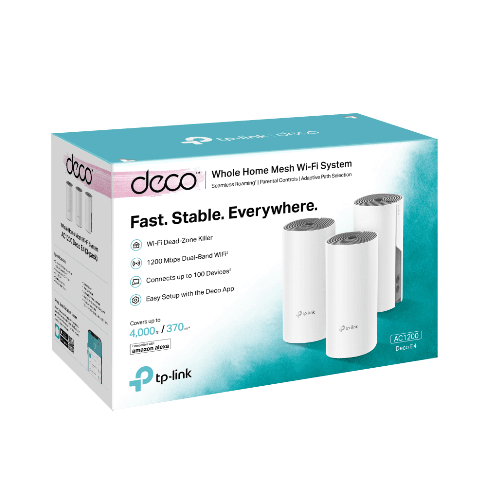 Système WiFi Mesh TP-Link Deco E4 AC1200 3 packs (DECOE4_3-PACK) - Logically