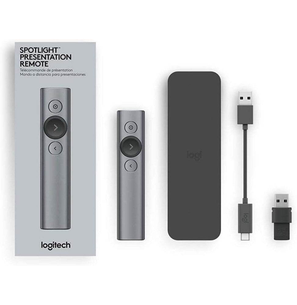 Télécommande de présentation Logitech Wireless Presenter Spotlight (910-004861) - Logically