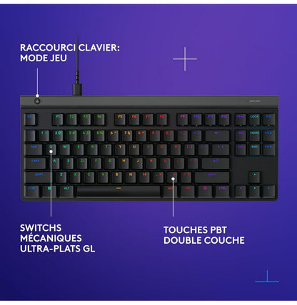 Clavier Logitech gaming filaire G515 LIGHTSPEED TKL (920-012872)