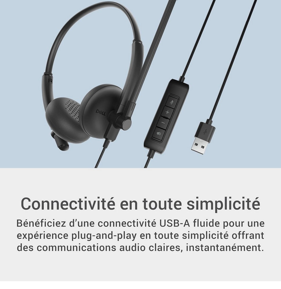Casque filaire Dell avec microphone – WH125