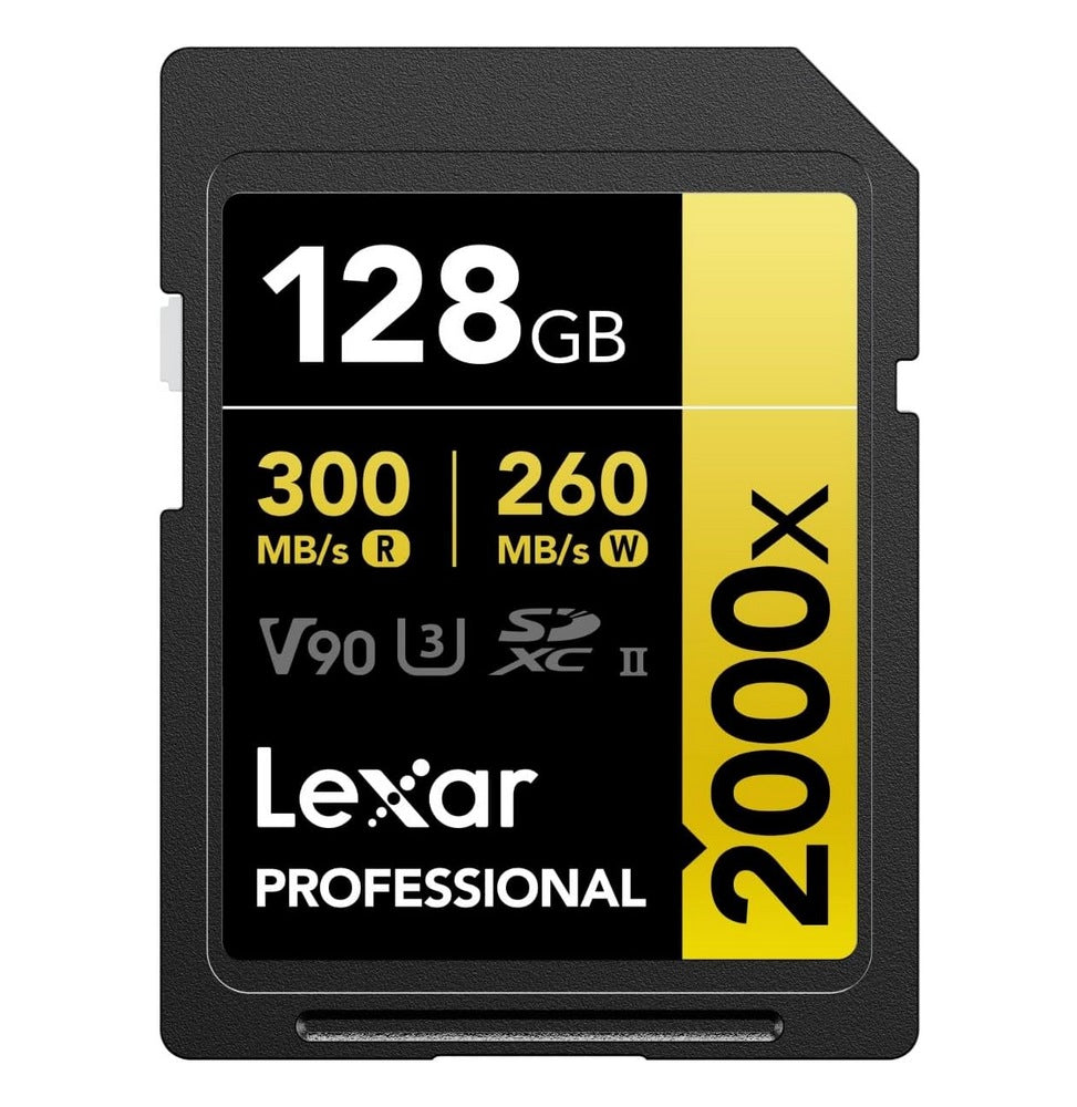 Carte SD Lexar Professional 2000x GOLD SDXC UHS-II 128 Go 300MB/s (LSD2000128G-BNNNG)