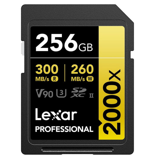 Carte SD Lexar Professional 2000x GOLD SDXC UHS-II 256 Go 300MB/s