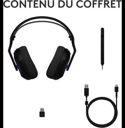 Casque Gaming sans fil avec LIGHTSPEED RGB G522 (981-001544)