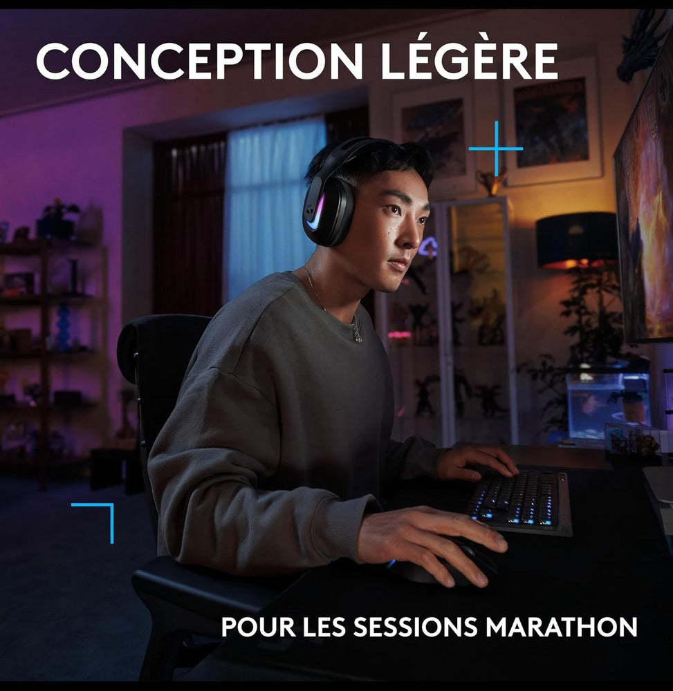 Casque Gaming sans fil avec LIGHTSPEED RGB G522 (981-001544)