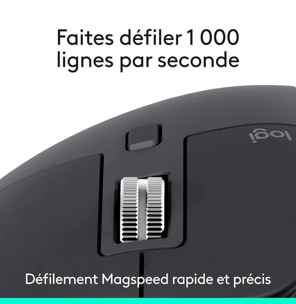 Souris Gaming sans fil Logitech MX Master 3S Bluetooth Edition 8000 DPI Graphite (910-007501)