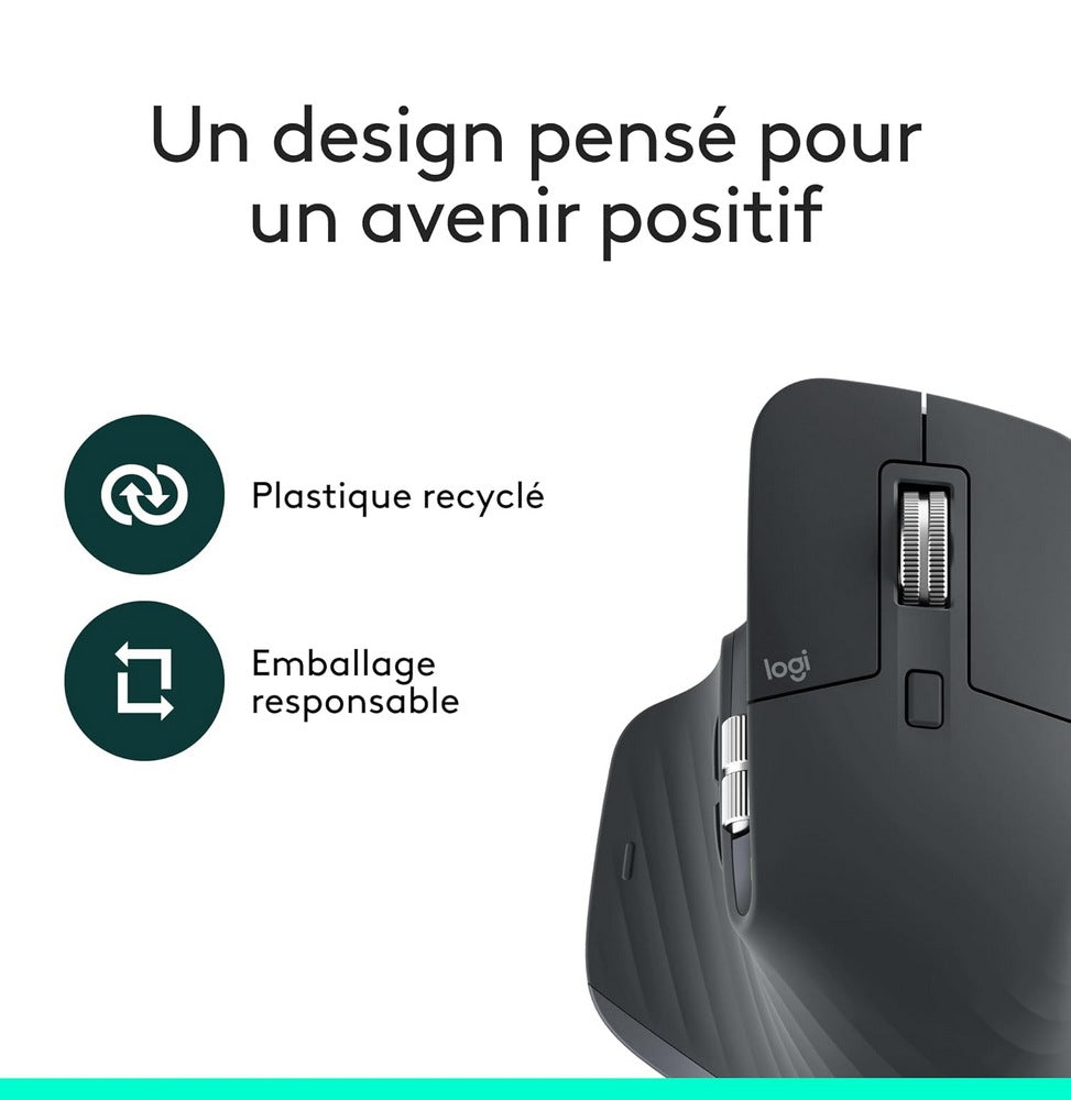 Souris Gaming sans fil Logitech MX Master 3S Bluetooth Edition 8000 DPI Graphite (910-007501)