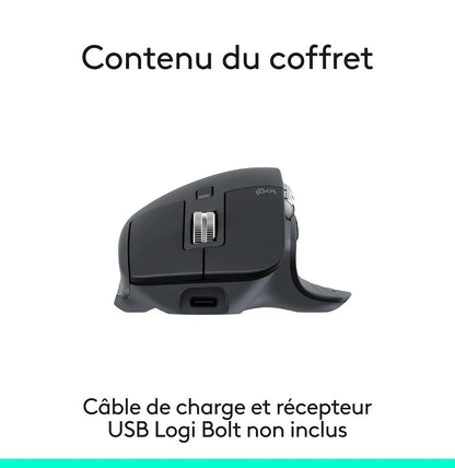 Souris Gaming sans fil Logitech MX Master 3S Bluetooth Edition 8000 DPI Graphite (910-007501)