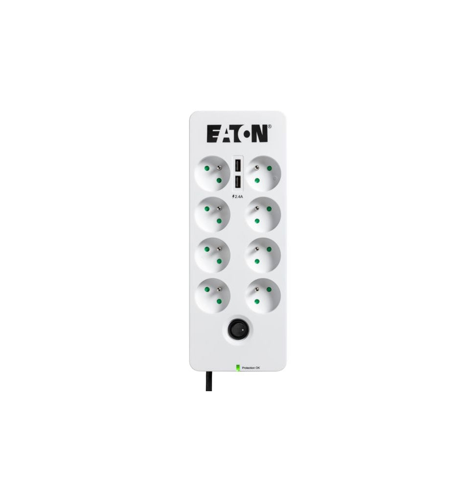 Multiprise Eaton Protection Box 8 Tel@ USB FR PB8TUF