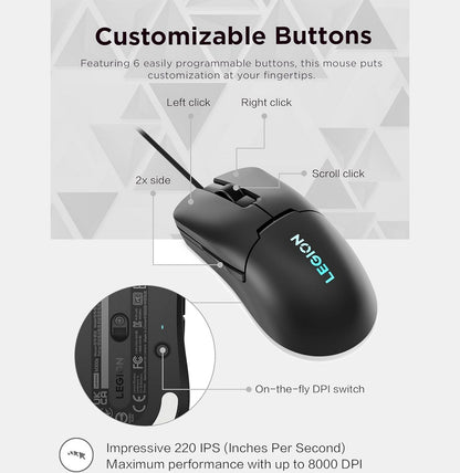 Souris Lenovo Legion M300s RGB Gaming (Black) GY51H47350