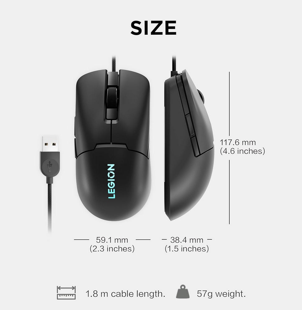 Souris Lenovo Legion M300s RGB Gaming (Black) GY51H47350