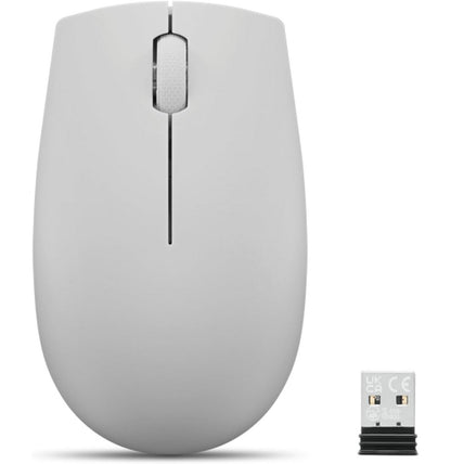 Souris sans fil compacte Lenovo 300 (Gris arctique) avec batterie (GY51L15678) - LogicallyLenovo