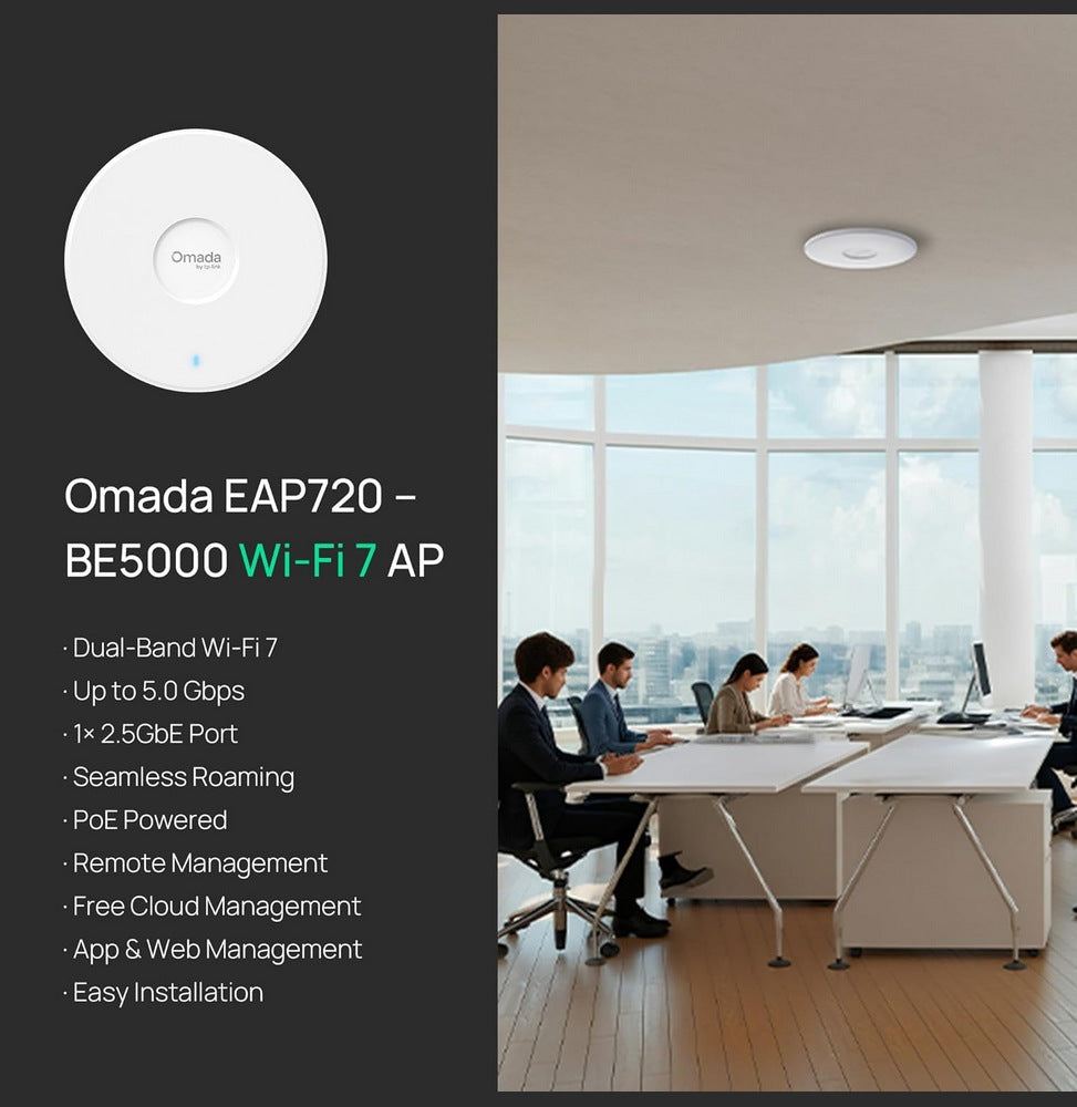 TP-Link point d’accès Wi-Fi 7 BE3600 Omada 7 plafonnier – EAP720