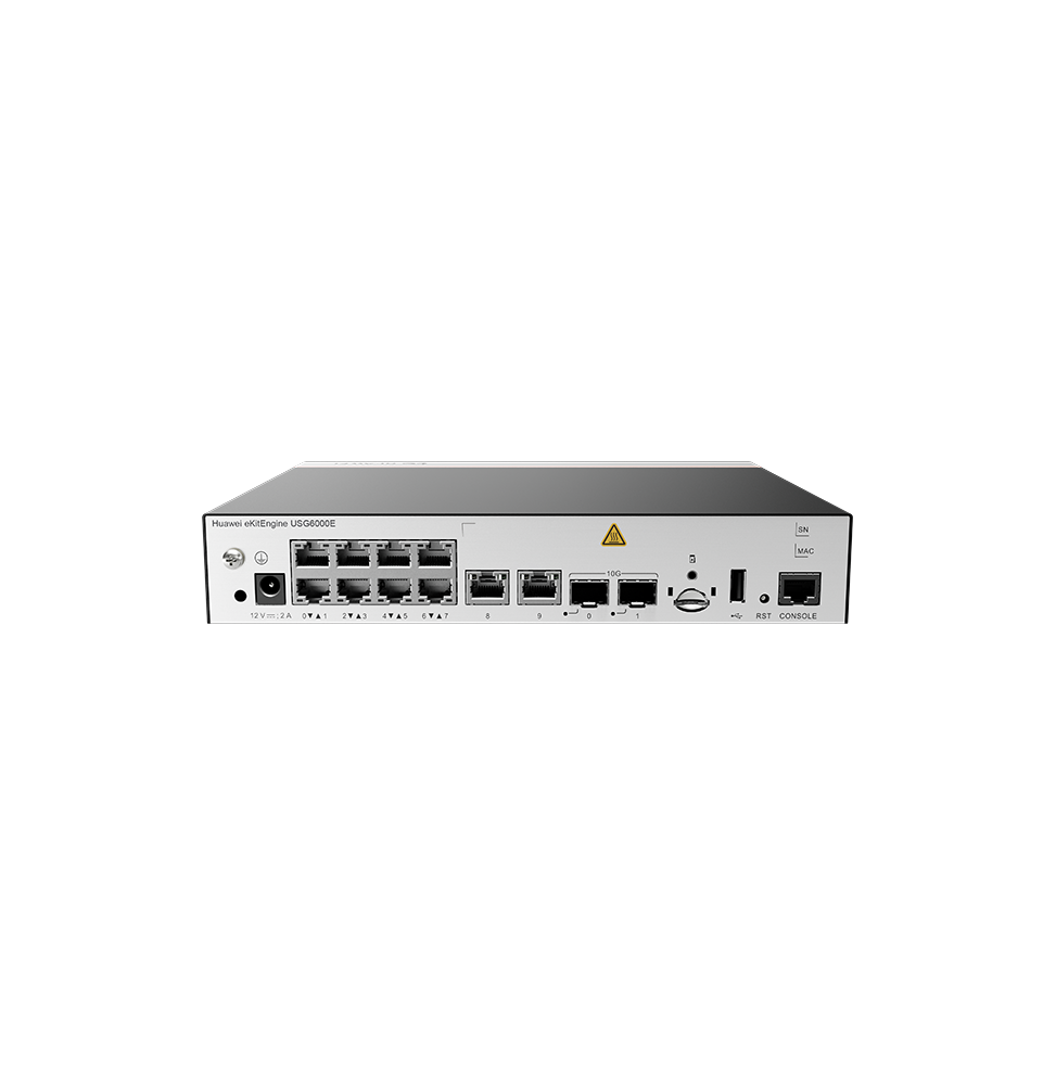 Pare-feu Huawei USG6000E-S03-AC 10 ports Gigabit / 2 ports 10GE SFP+ (02355YXH)