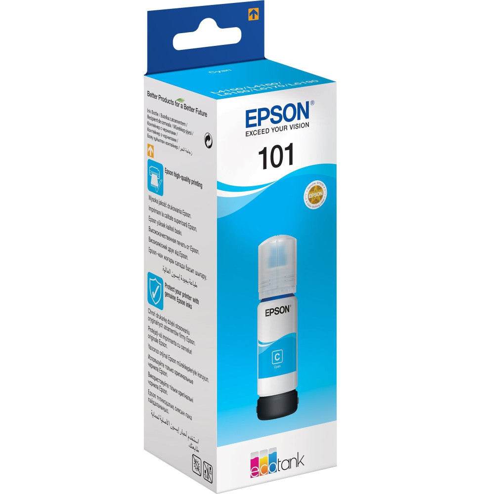 Epson 101 Cyan - Bouteille d'encre Epson EcoTank d'origine (C13T03V24A) - Logically