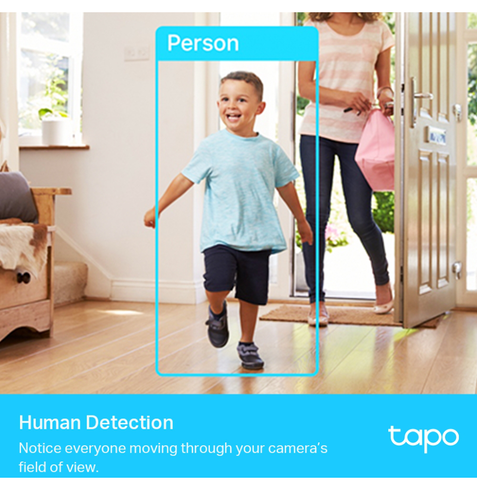 Caméra de sécurité AI panoramique et inclinable 2K QHD WiFi (TAPOC225)
